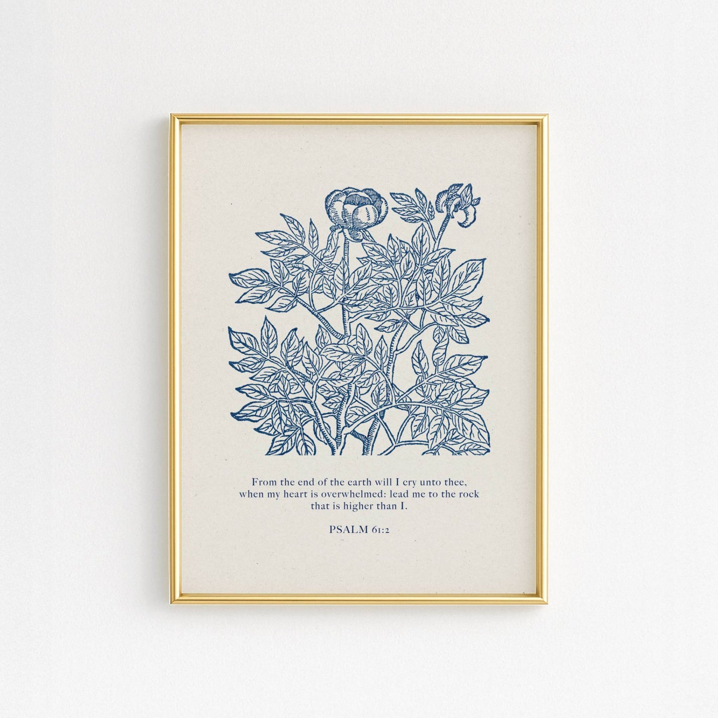 Psalm 61:2 – When My Heart is Overwhelmed | Botanical Art - Reflourish Collective