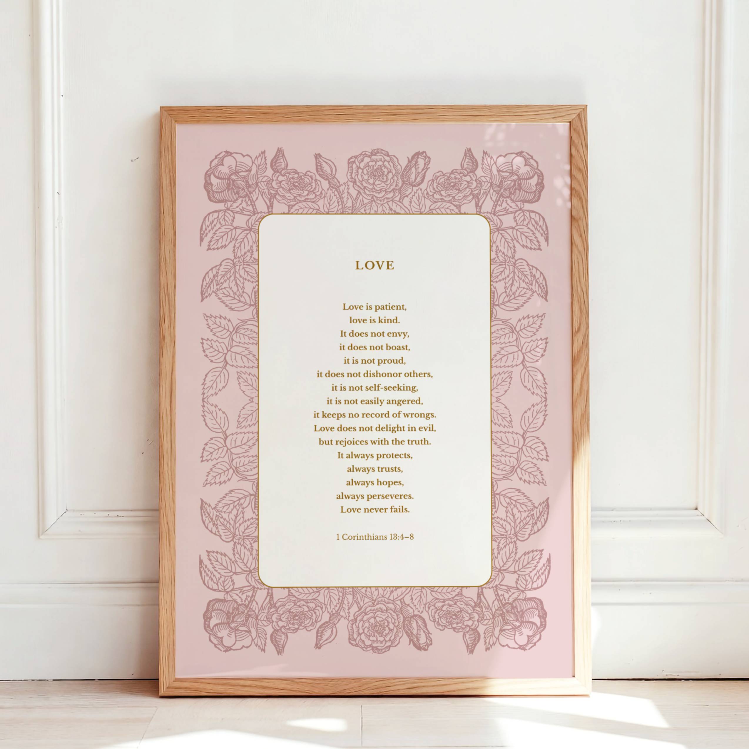 1 Corinthians 13:4-8 - Love Is Patient Bible Verse Print – Reflourish ...