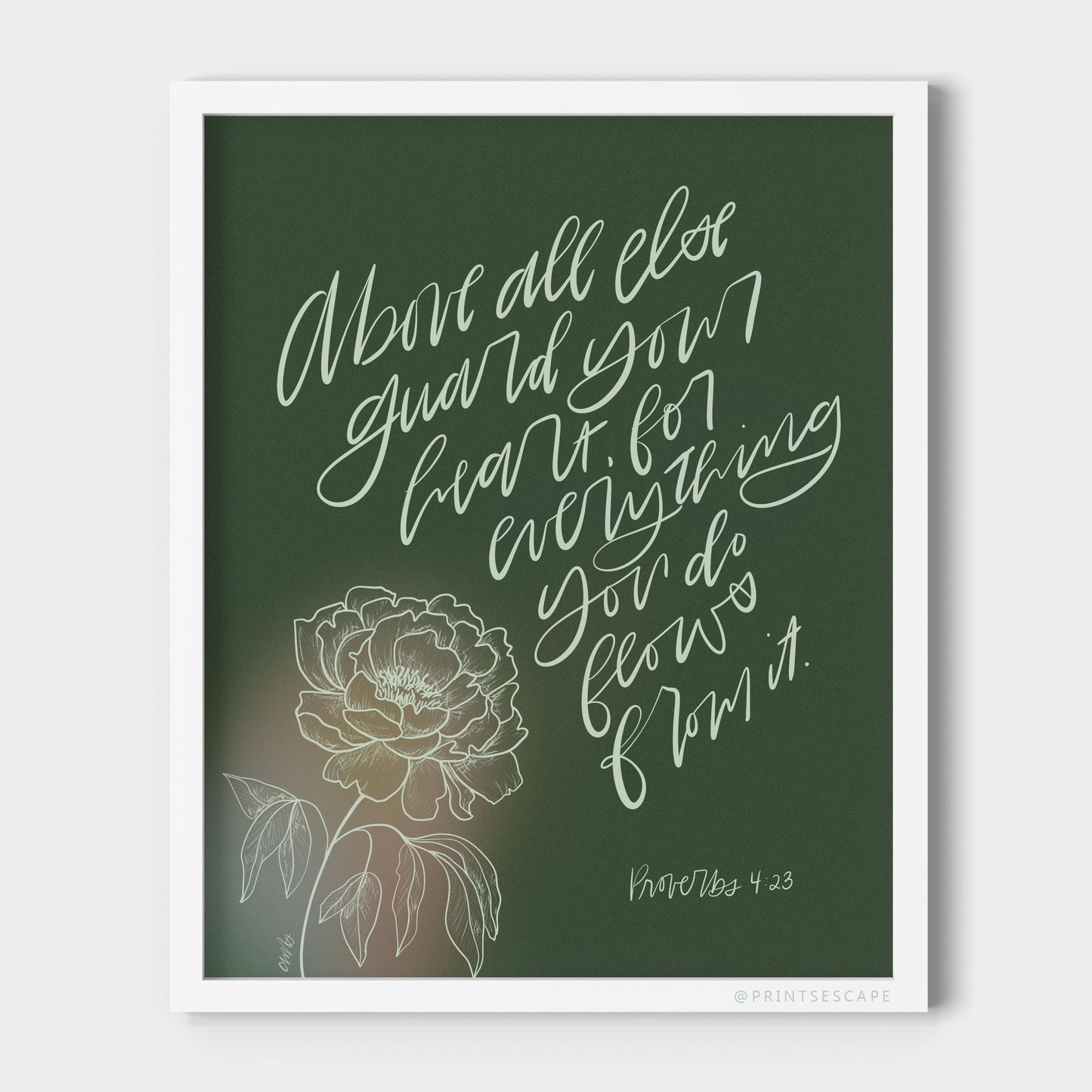 Proverbs 4:23 – Guard Your Heart | Green Botanical Art - Reflourish Collective