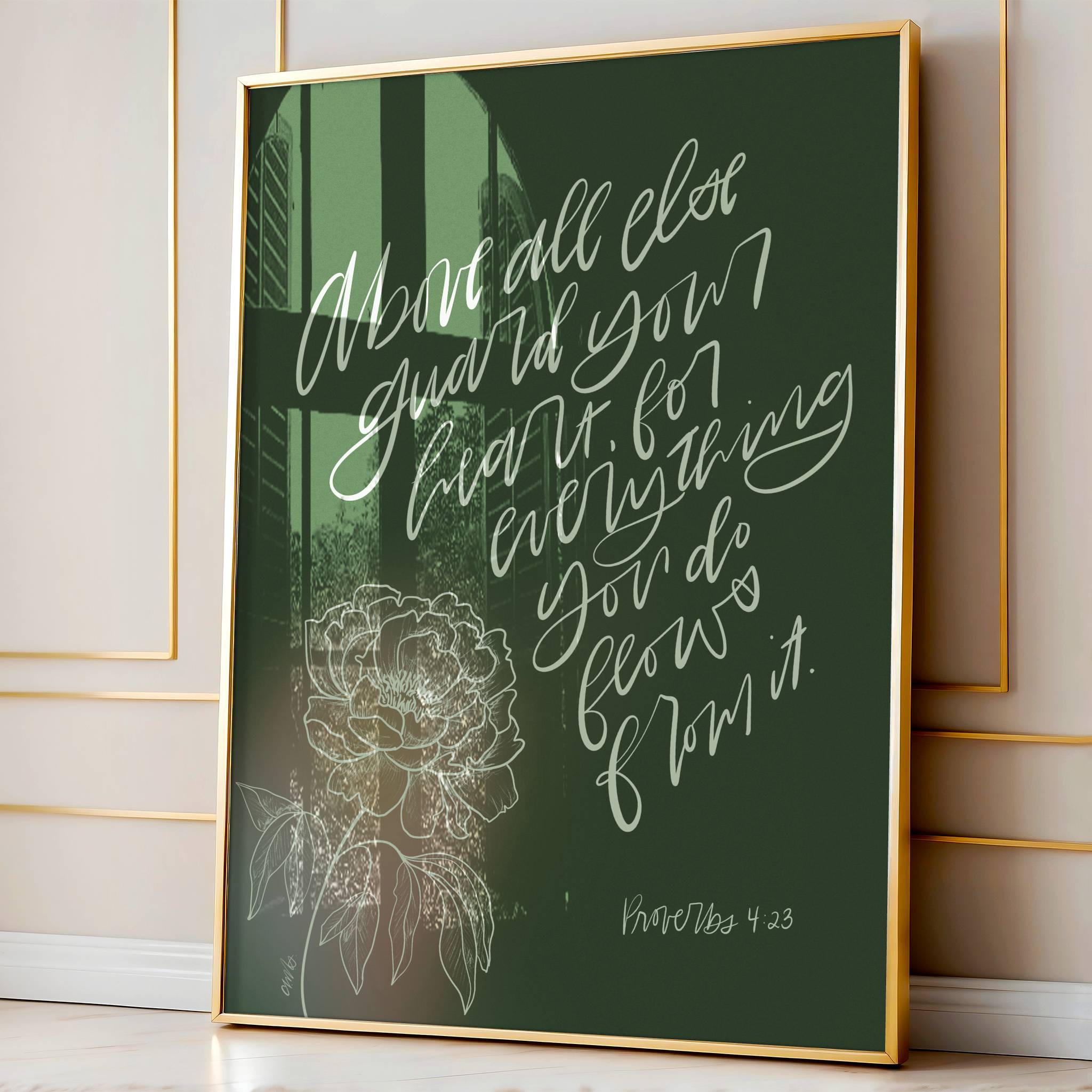 Proverbs 4:23 – Guard Your Heart | Green Botanical Art - Reflourish Collective