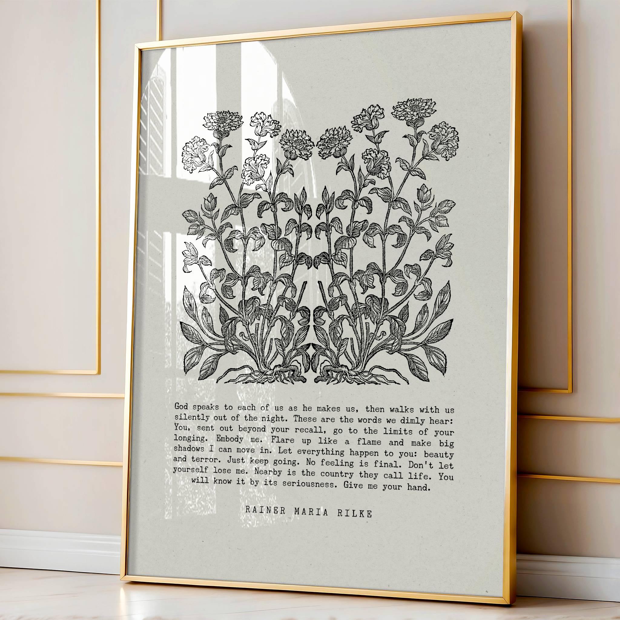 Rainer Maria Rilke Vintage Floral Printable Quote – Reflourish Collective