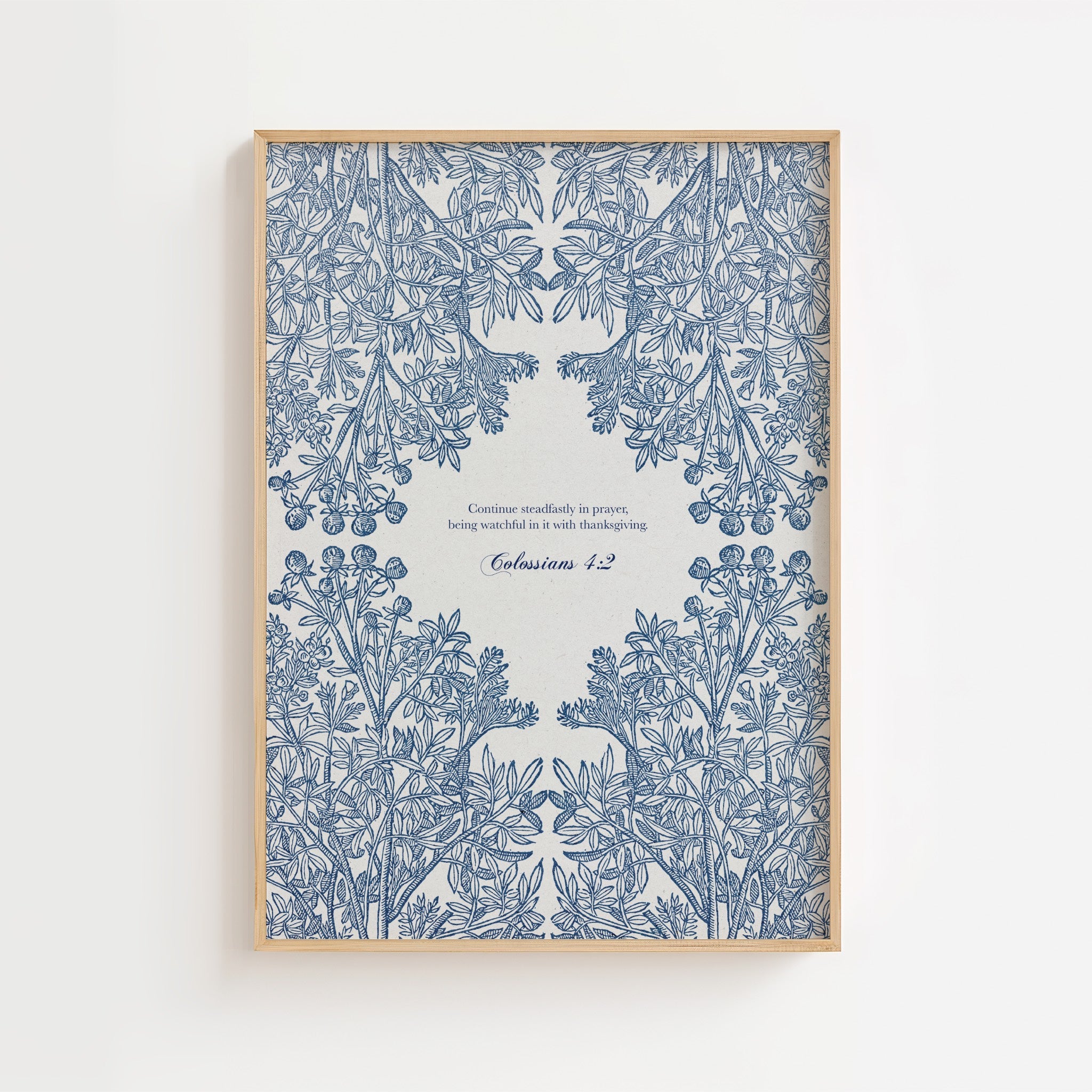 Colossians 4:2 – Vintage Botanical Scripture Print
