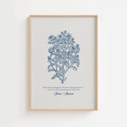 Jane Austen – Vintage Botanical Literary Quote Print