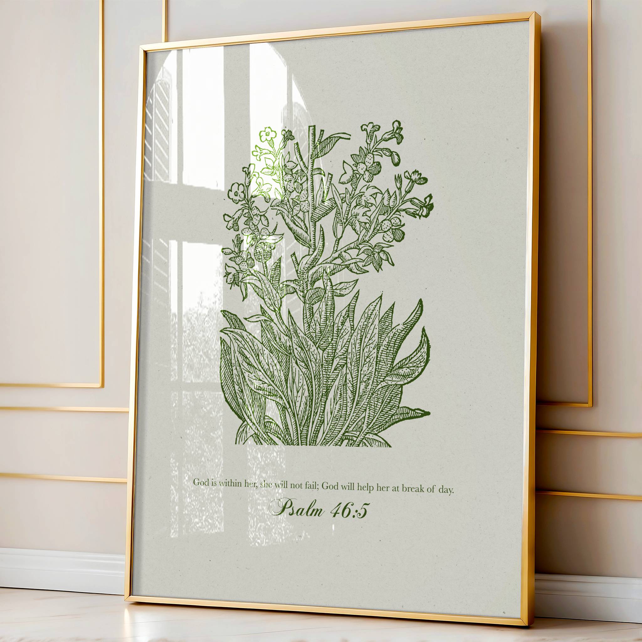 Psalm 46:5 – God Is Within Her | Botanical Art - Reflourish Collective