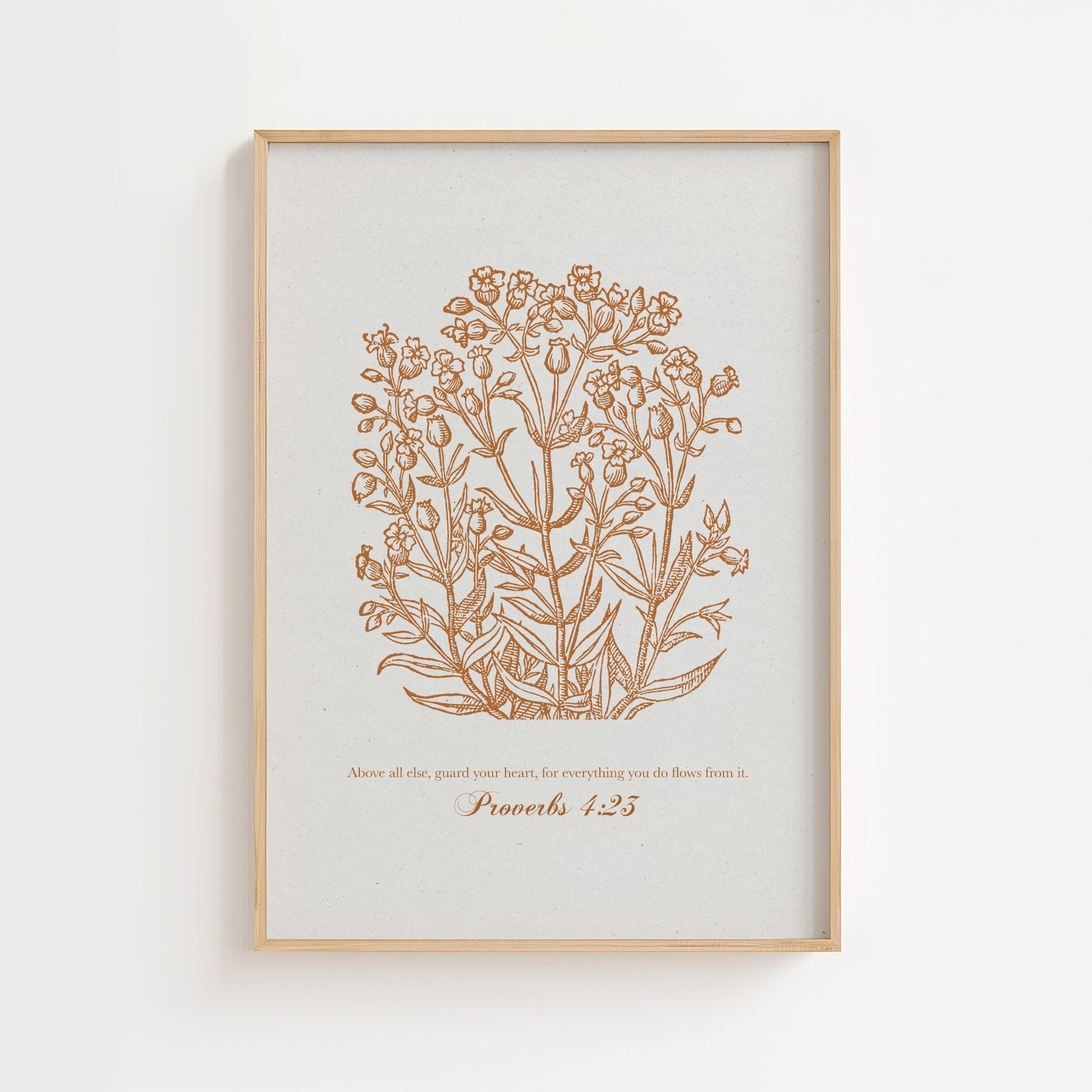 Proverbs 4:23 – Vintage Botanical Scripture Print