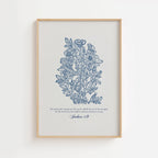 Joshua 1:9 – Vintage Botanical Scripture Print