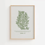 Joshua 1:9 – Vintage Botanical Scripture Print