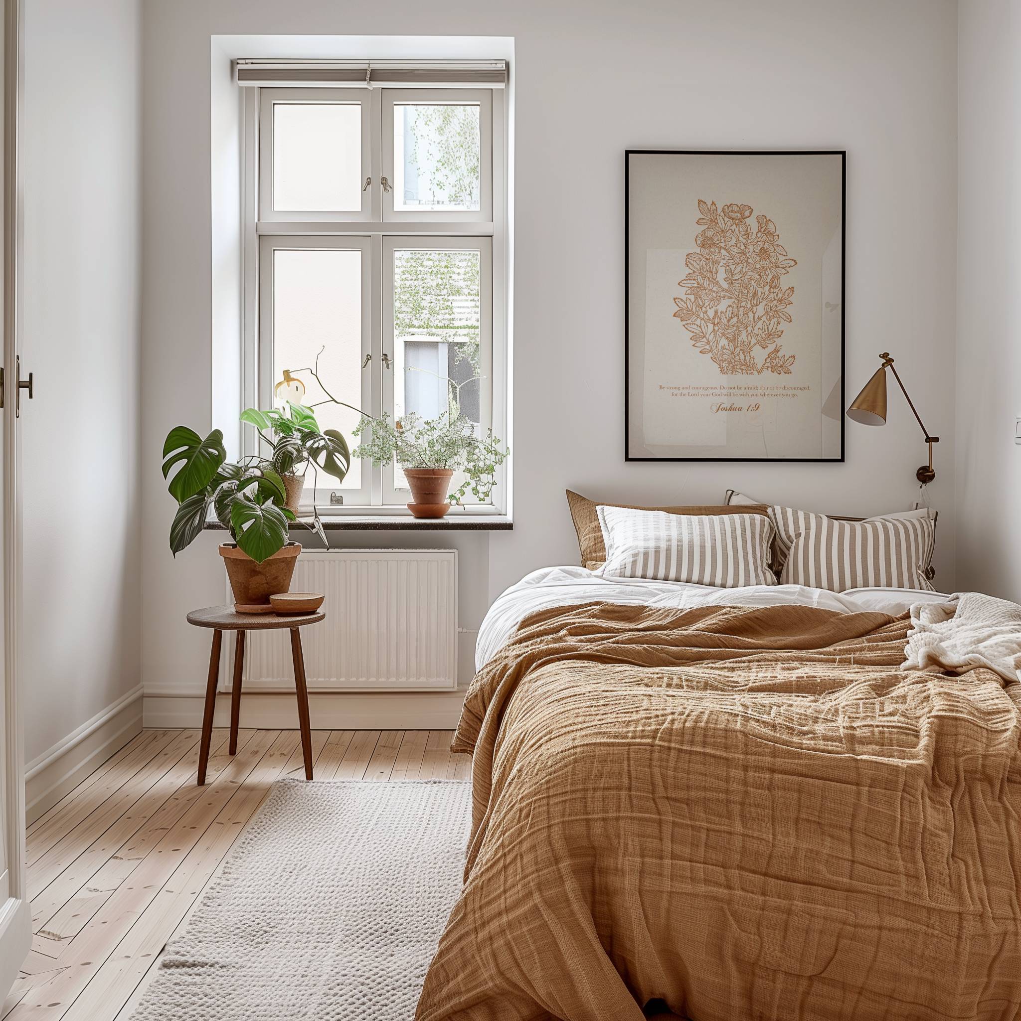 Joshua 1:9 – Vintage Botanical Scripture Print