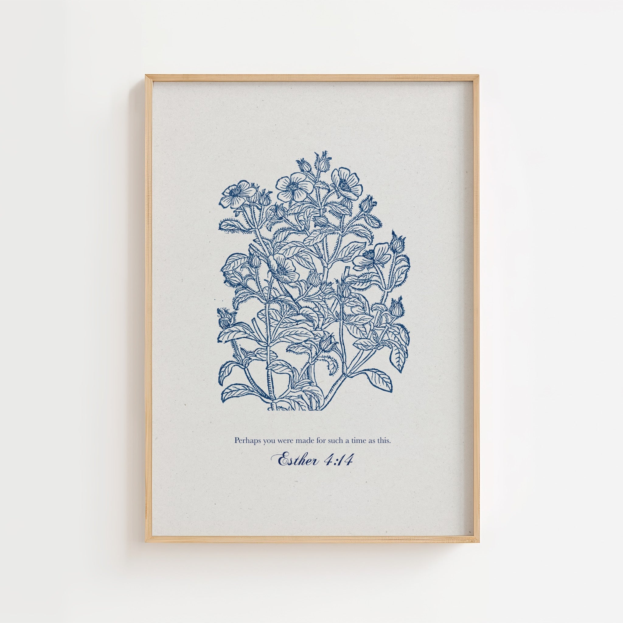Esther 4:14 – Vintage Botanical Scripture Print