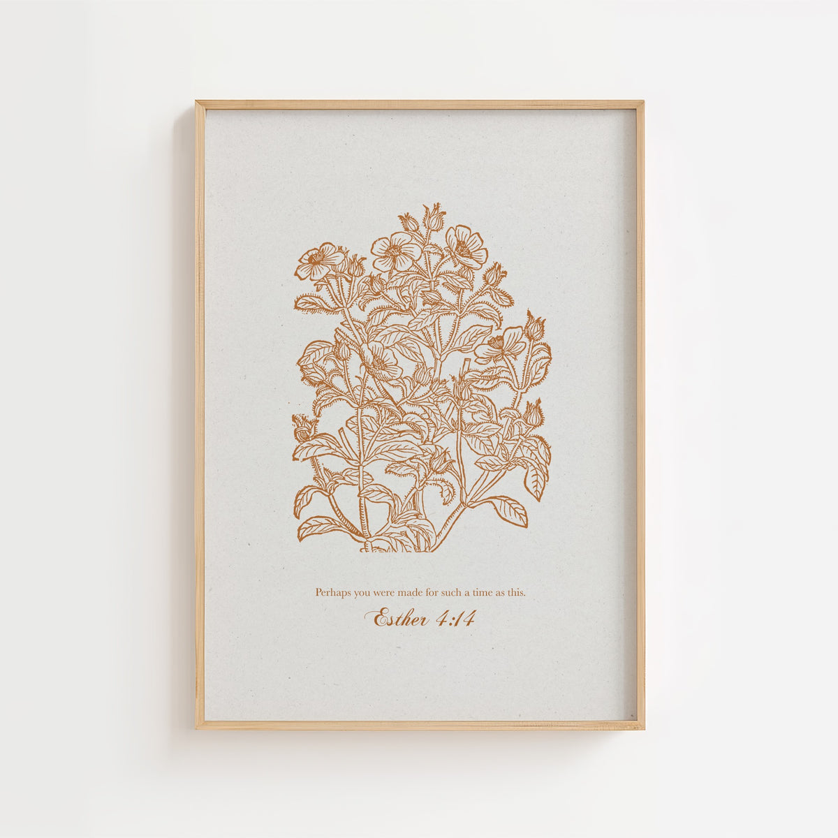 Esther 4:14 Botanical Scripture Printable Wall Art