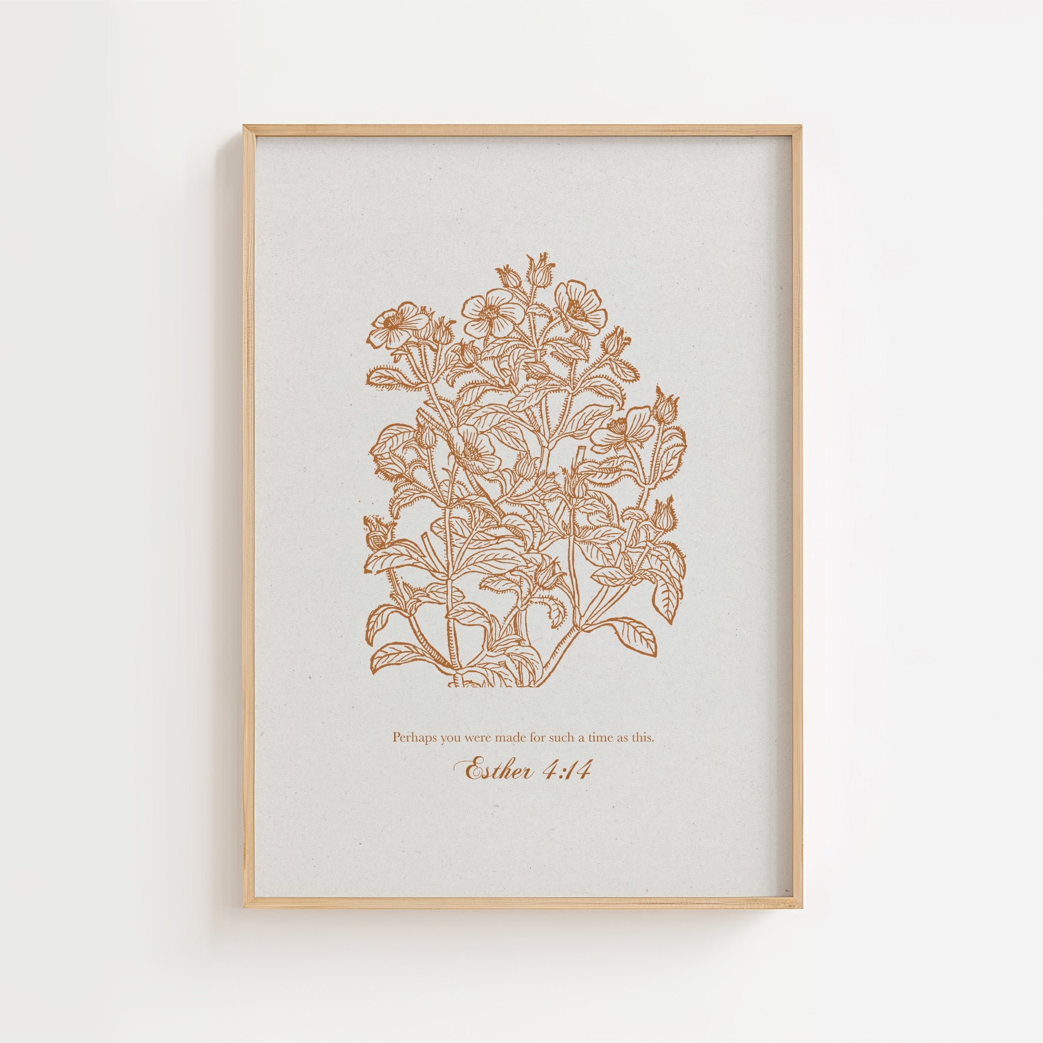 Esther 4:14 – Vintage Botanical Scripture Print
