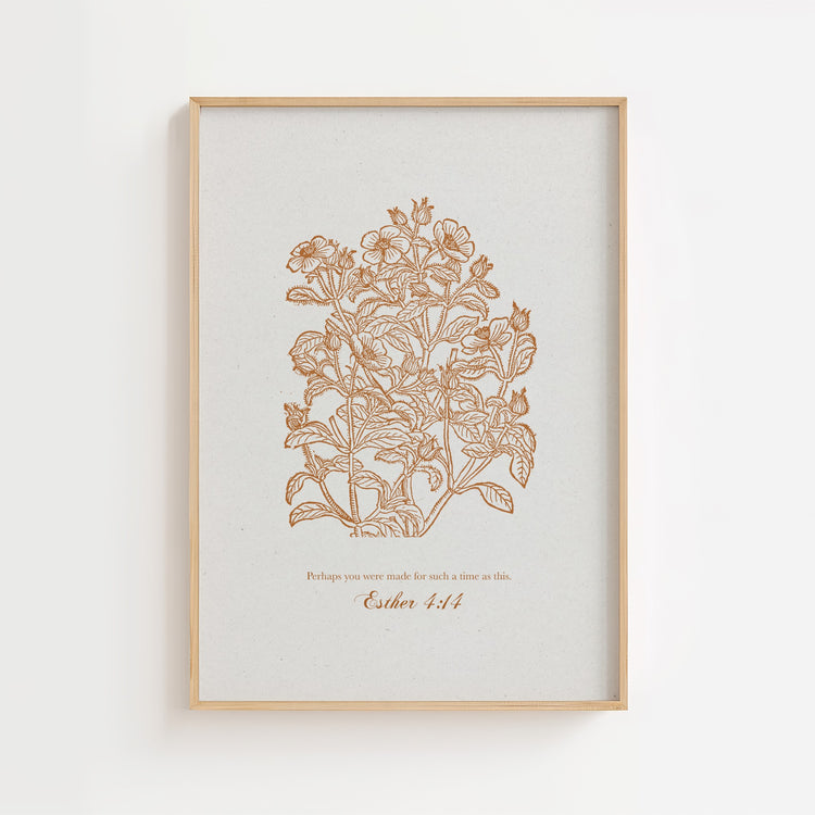 Esther 4:14 Botanical Scripture Printable Wall Art