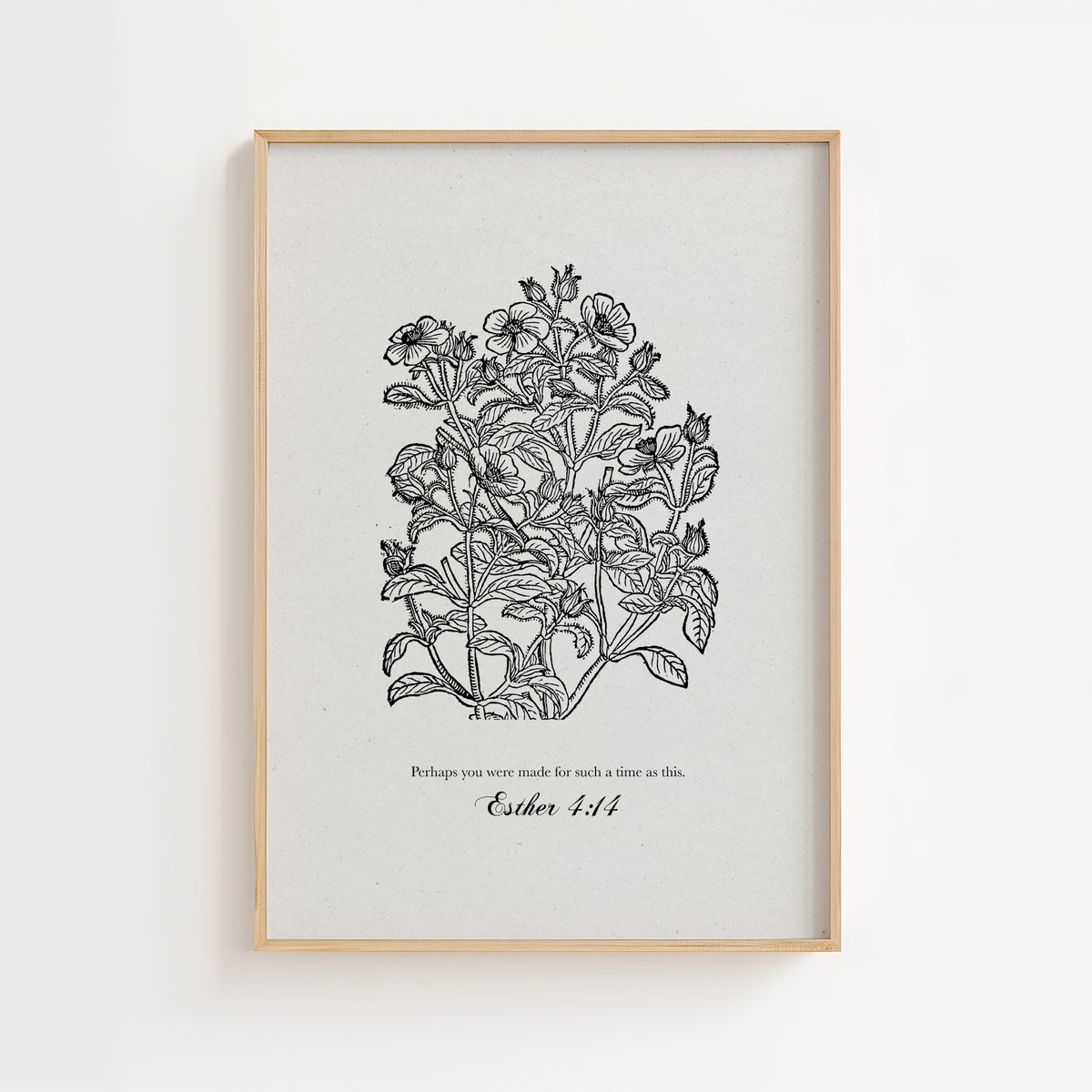 Esther 4:14 Botanical Scripture Printable Wall Art