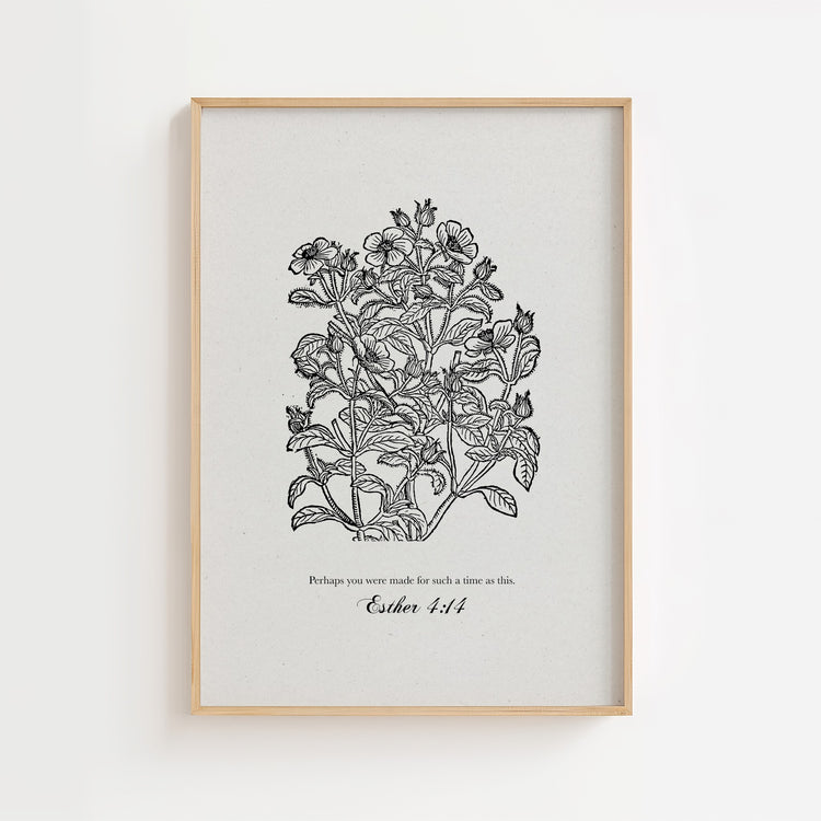 Esther 4:14 Botanical Scripture Printable Wall Art
