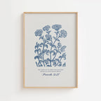 Proverbs 31:27 – Blue Botanical Scripture Print