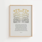 W.B. Yeats – Heavens’ Embroidered Cloths Botanical Quote Print