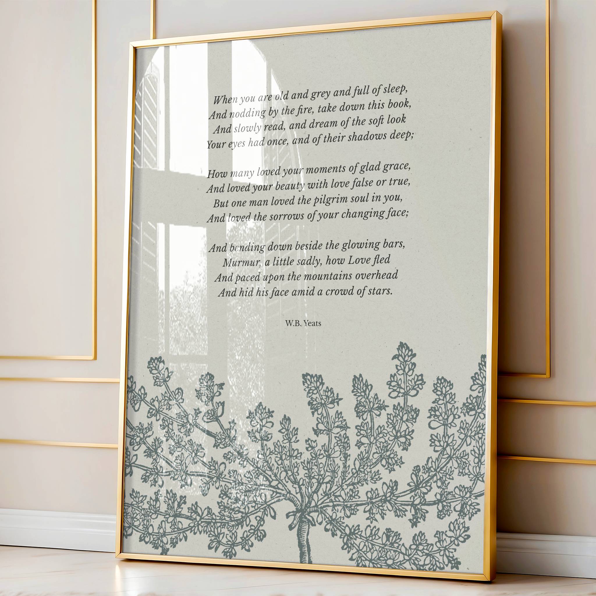 W.B. Yeats – When You Are Old | Botanical Art - Reflourish Collective