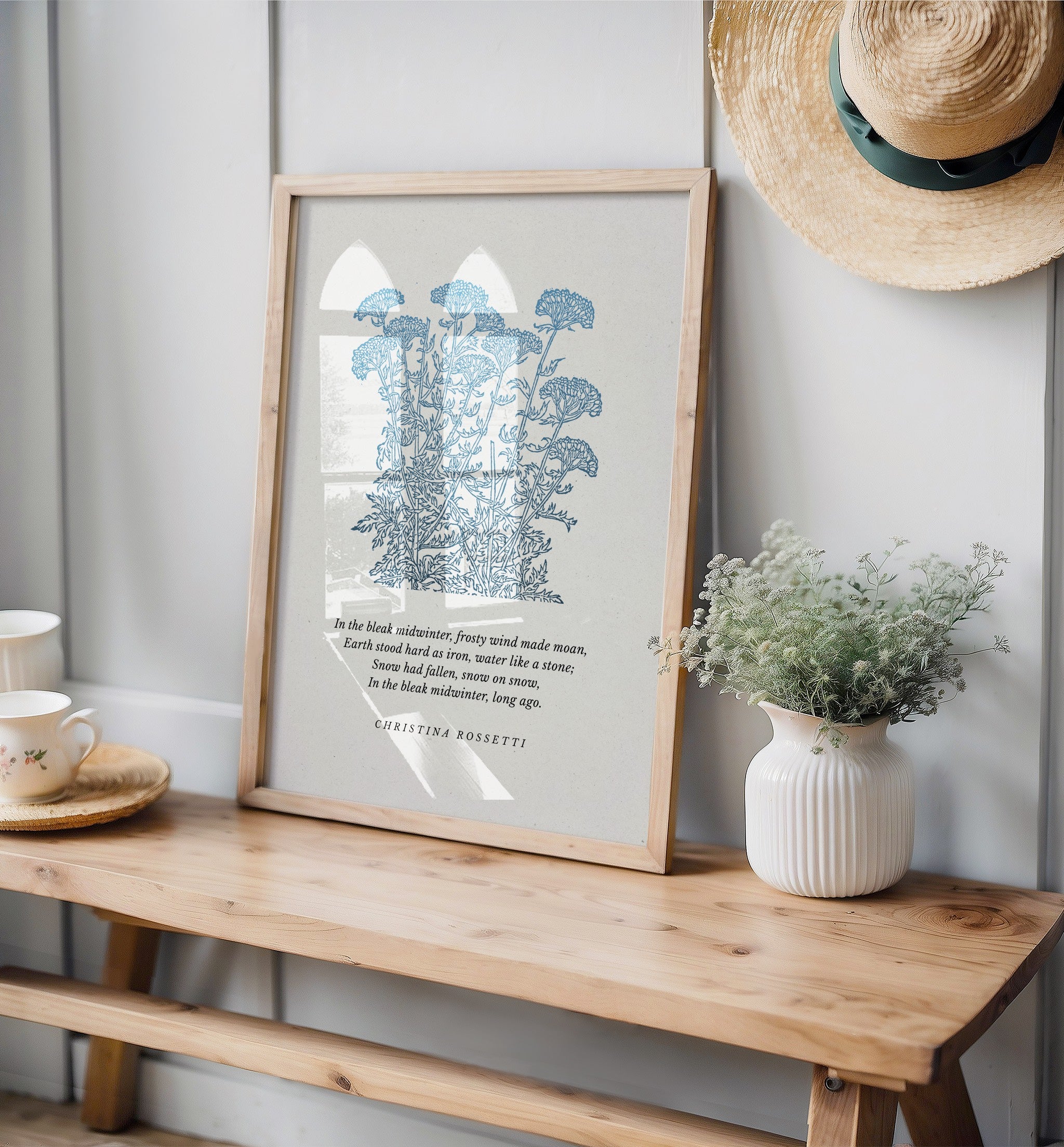 In the Bleak Midwinter – Botanical Christian Hymn Print