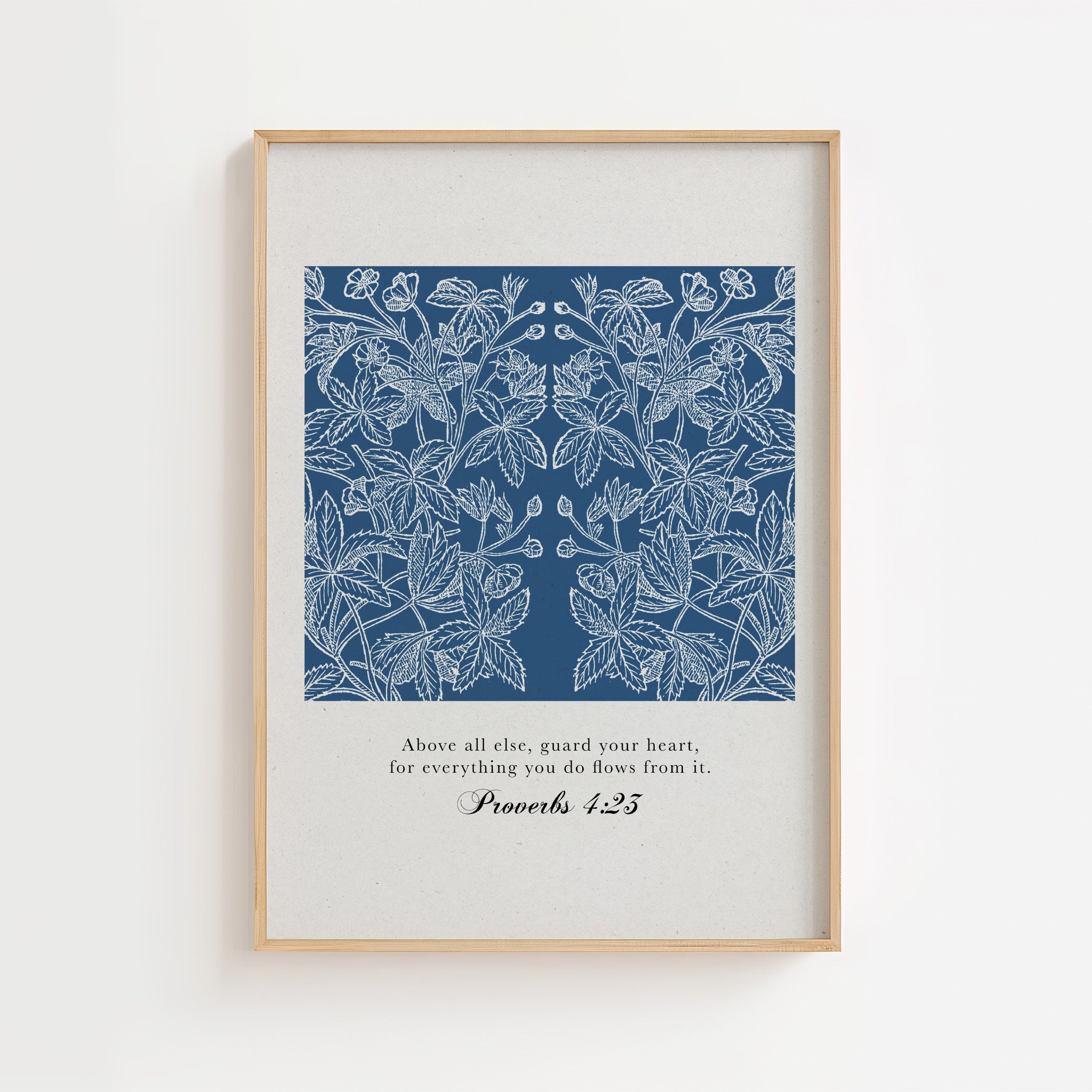 Proverbs 4:23 – Guard Your Heart Botanical Scripture Print