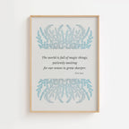 W.B. Yeats – Blue Botanical Literary Quote Print