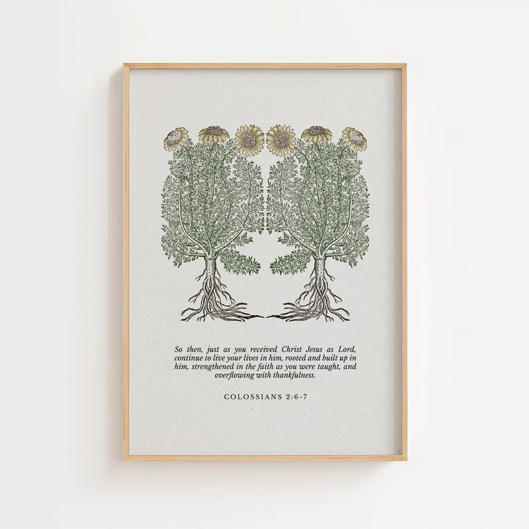 Colossians 2:6–7 Botanical Printable Wall Art