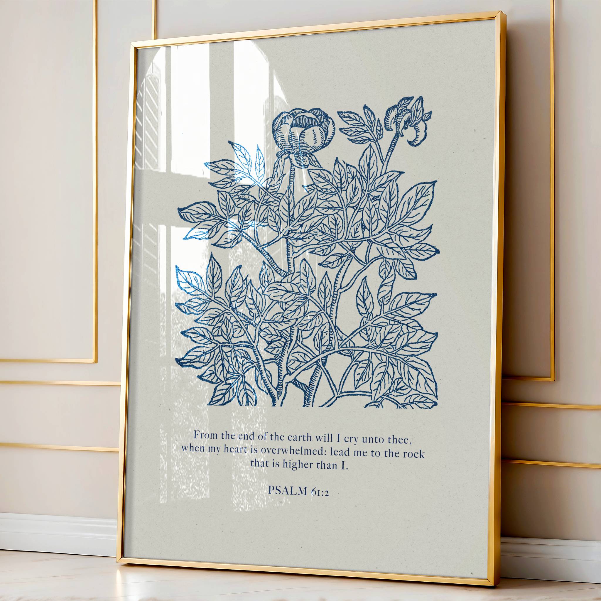 Psalm 61:2 – When My Heart is Overwhelmed | Botanical Art - Reflourish Collective