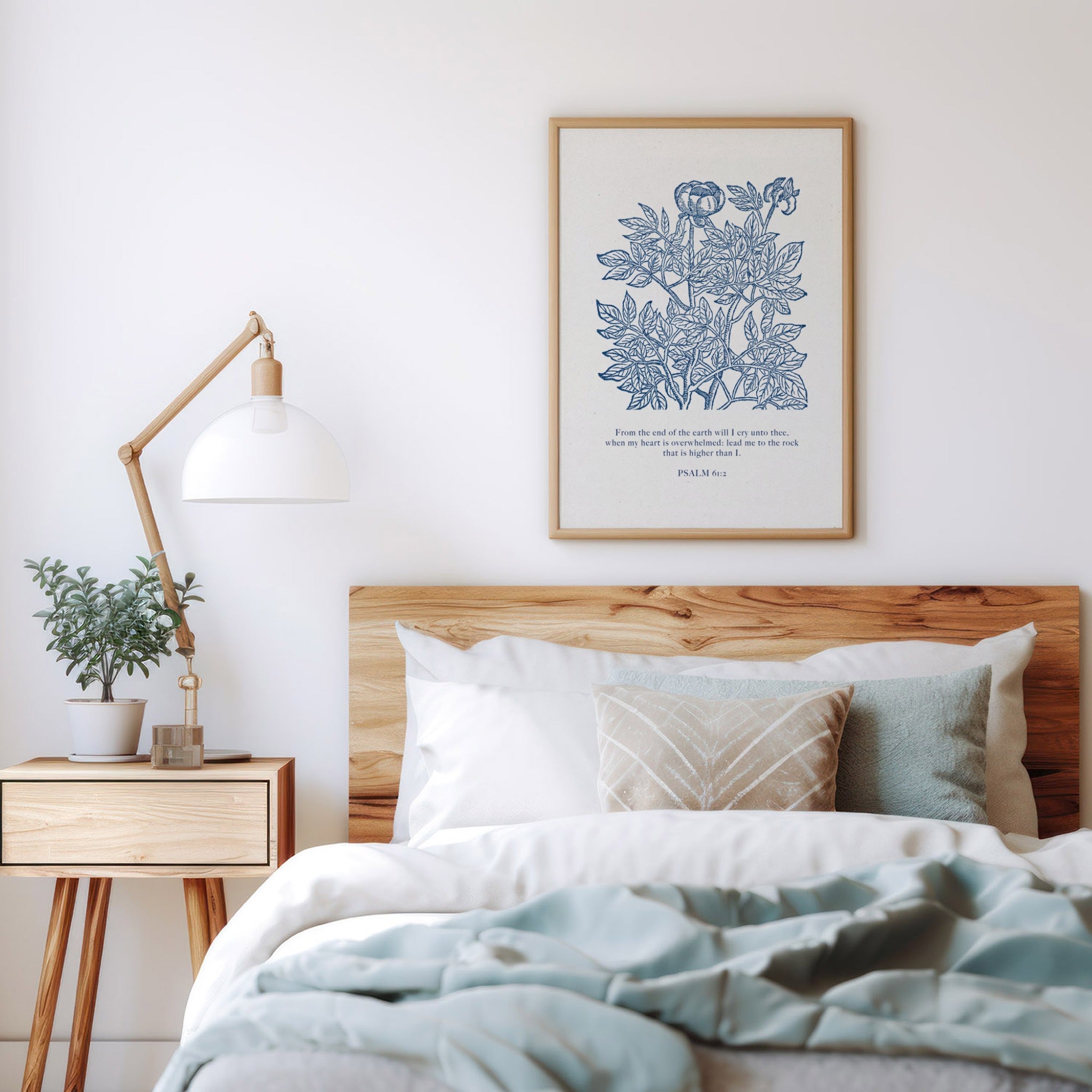 Psalm 61:2 – When My Heart is Overwhelmed | Botanical Art - Reflourish Collective