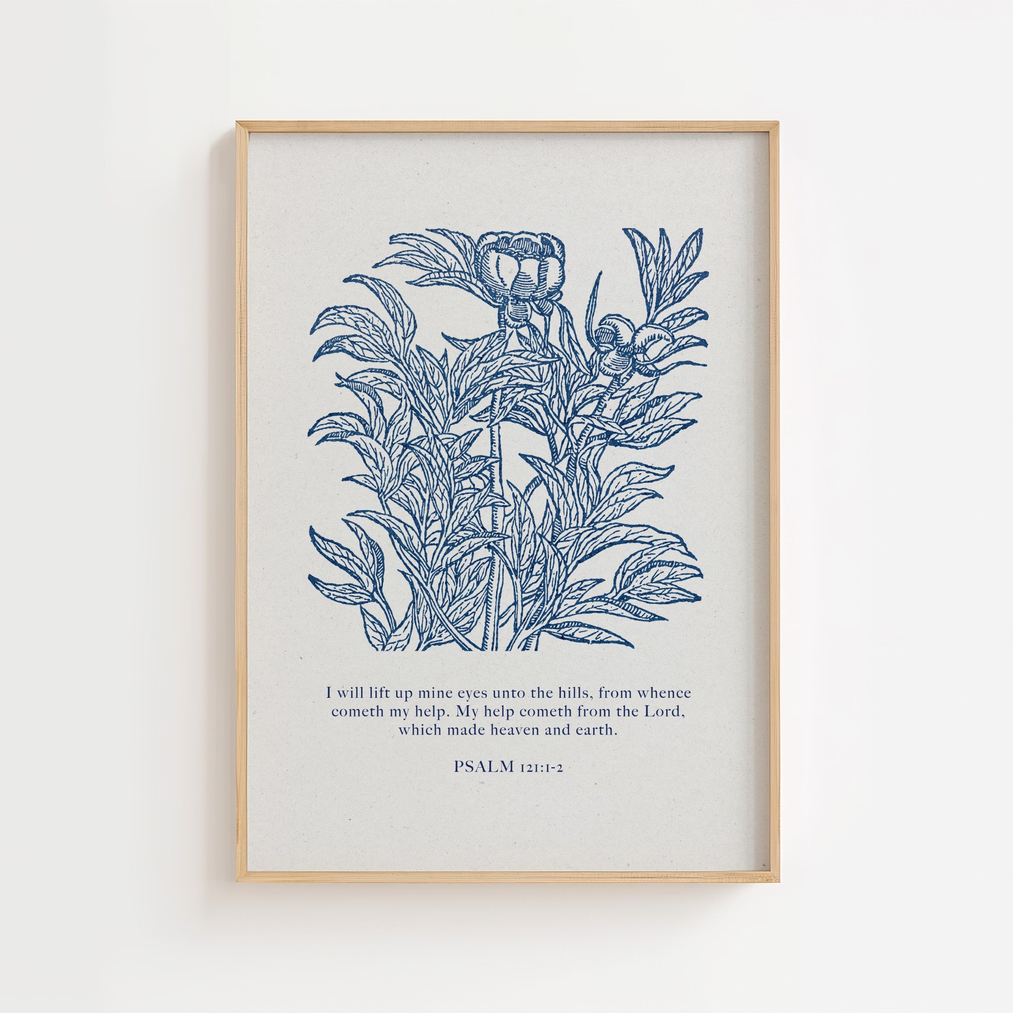 Psalm 121:1-2 – Help From the Lord Botanical Scripture Print