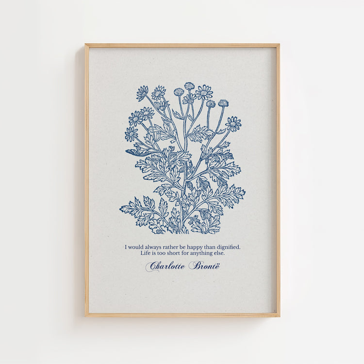 Charlotte Brontë Botanical Quote Wall Art Print