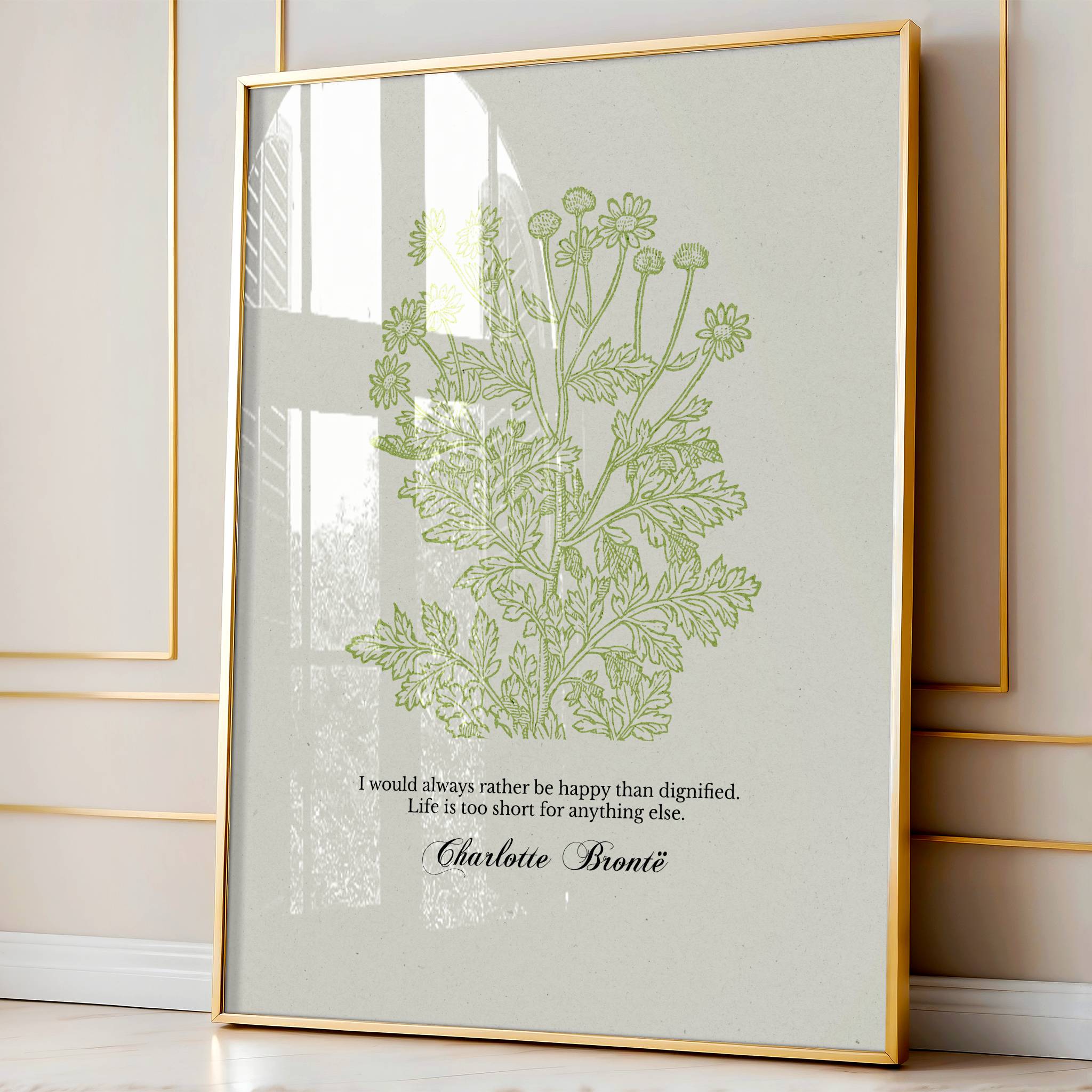 Charlotte Brontë - Rather Be Happy Than Dignified | Botanical Art - Reflourish Collective