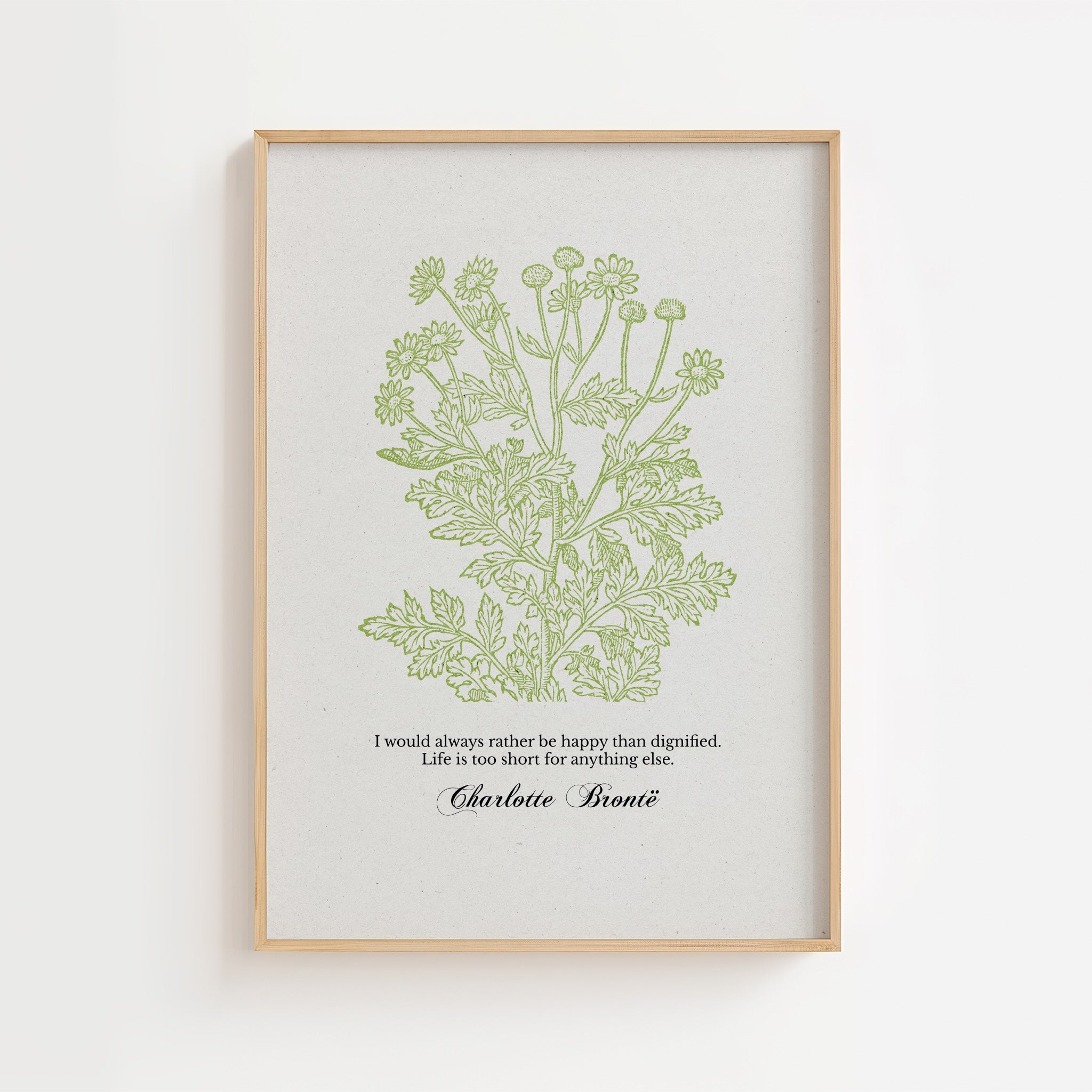 Charlotte Brontë – Botanical Literary Quote Print