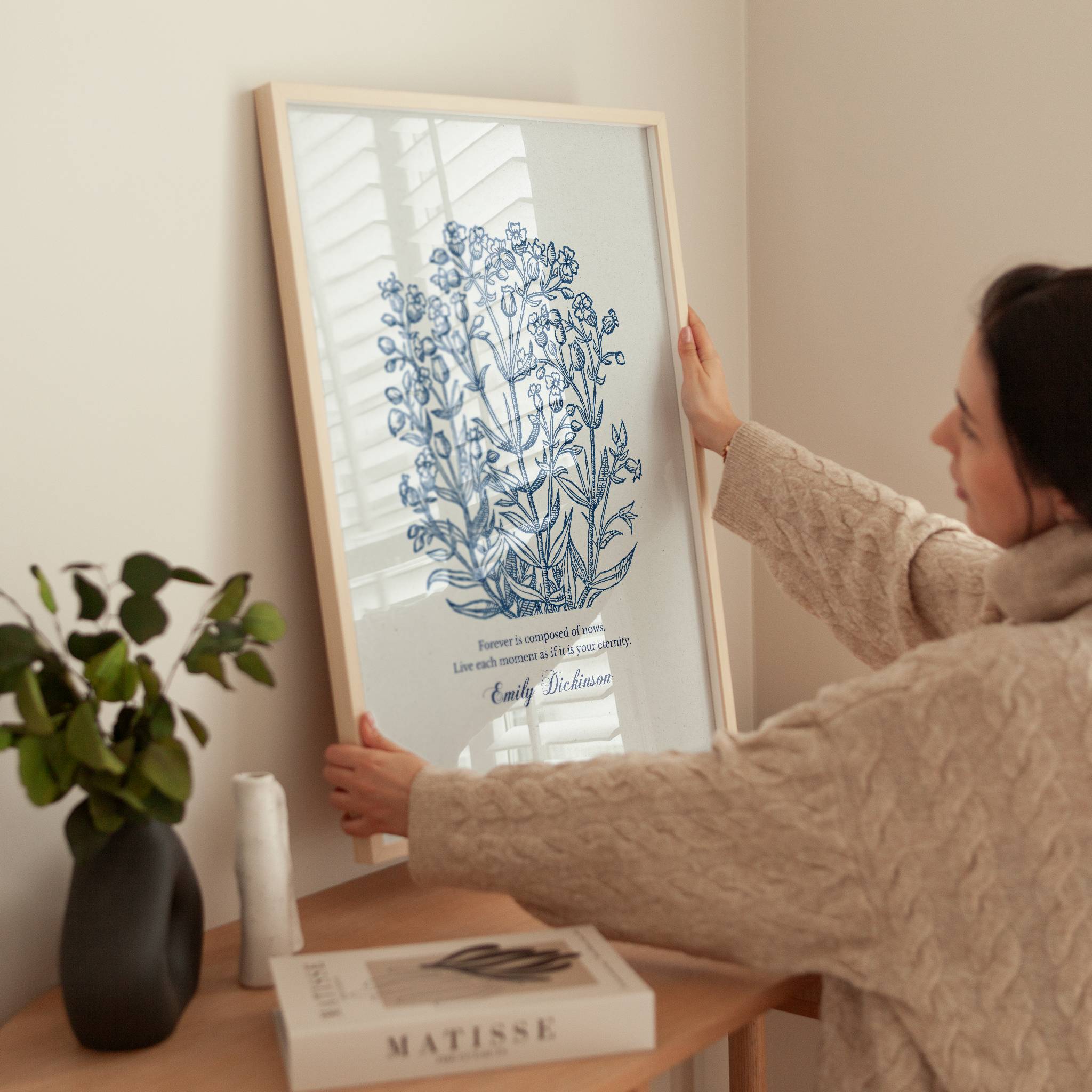 Emily Dickinson – Forever Is Composed of Nows Botanical Quote Print