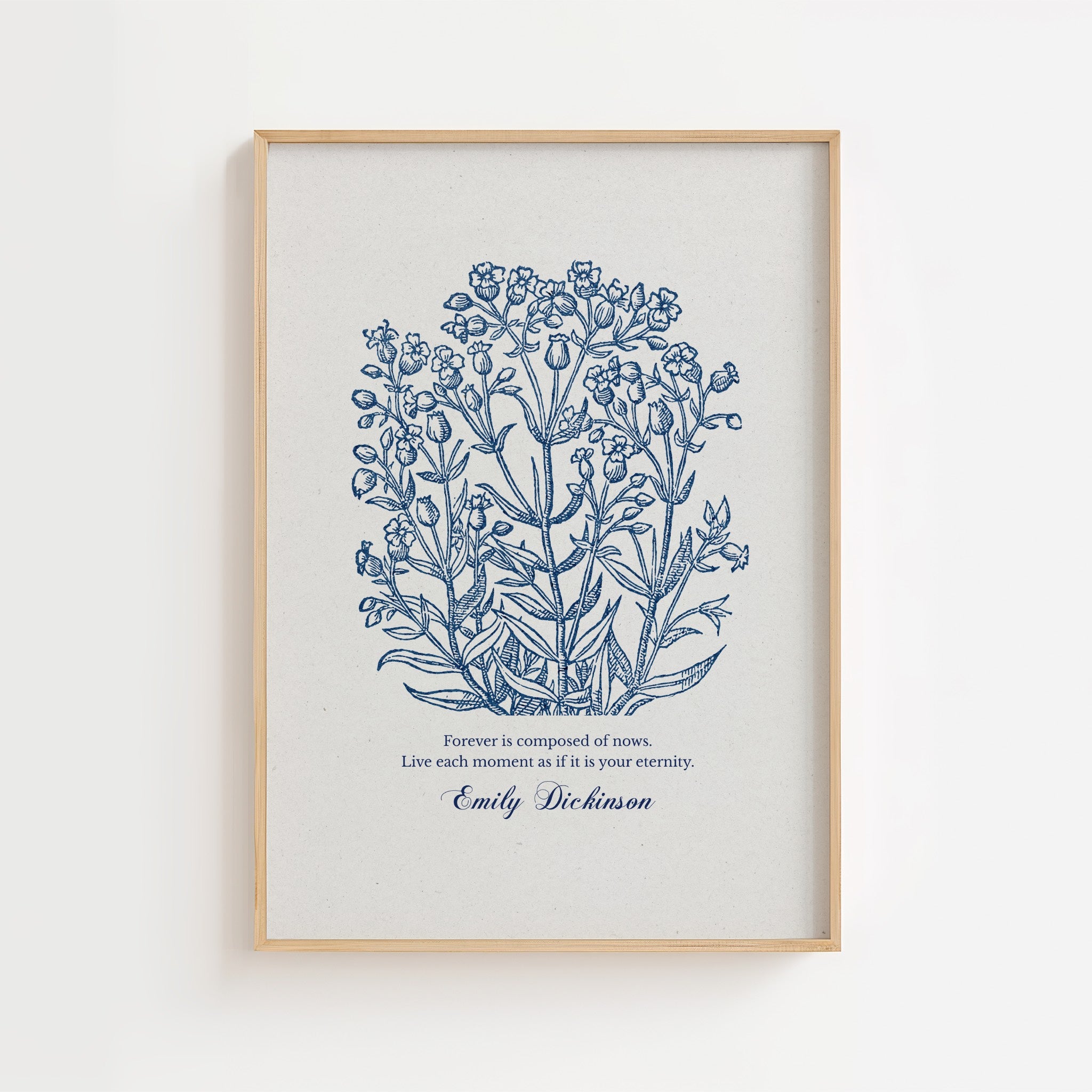 Emily Dickinson – Forever Is Composed of Nows Botanical Quote Print