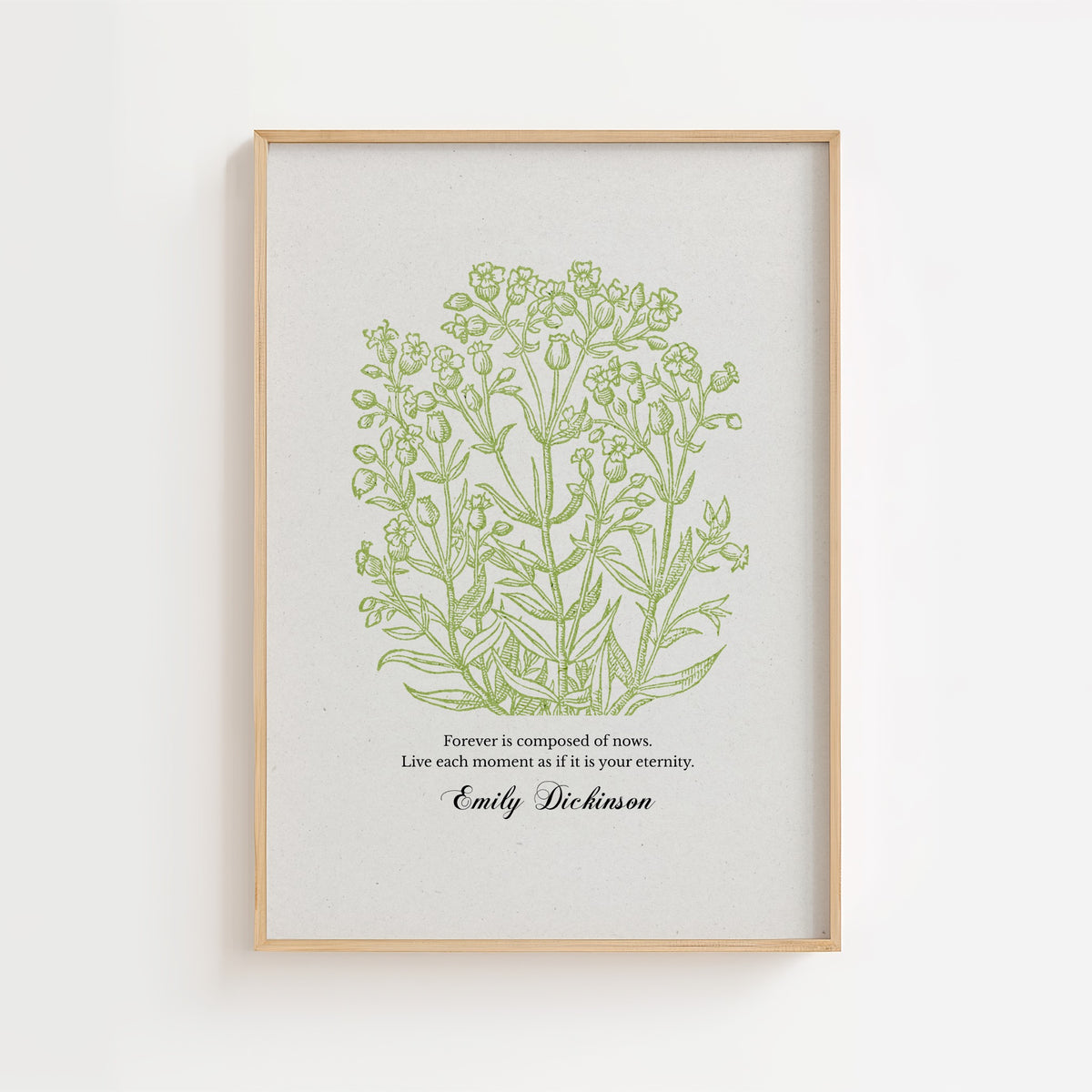 Emily Dickinson – Forever Is Composed of Nows Botanical Quote Print