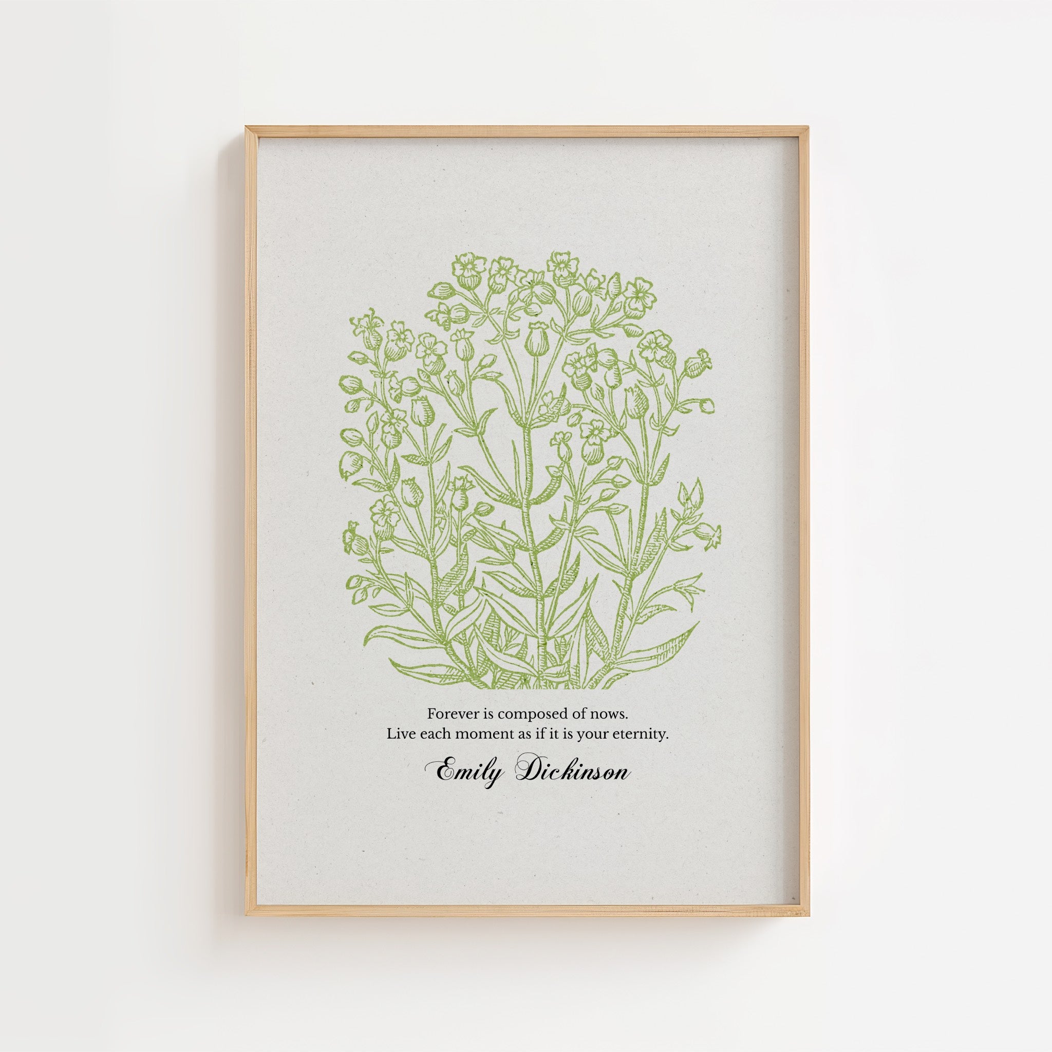 Emily Dickinson – Forever Is Composed of Nows Botanical Quote Print