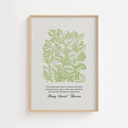 Henry David Thoreau – Blue Botanical Literary Quote Print