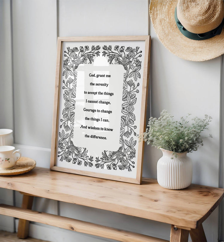 Serenity Prayer – Botanical Recovery Printable Wall Art