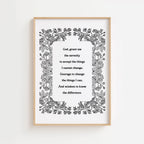Serenity Prayer – Botanical Recovery Printable Wall Art