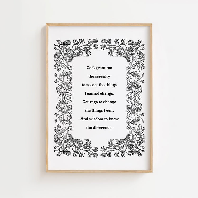 Serenity Prayer – Botanical Recovery Printable Wall Art