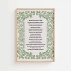 Beatitudes Matthew 5:3–12 – Floral Border Scripture Print