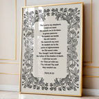 Psalm 23 The Lord Is My Shepherd Print - Botanical Scripture Wall Art - Reflourish Collective
