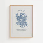 John 14:6 – The Way the Truth and the Life Botanical Scripture Print