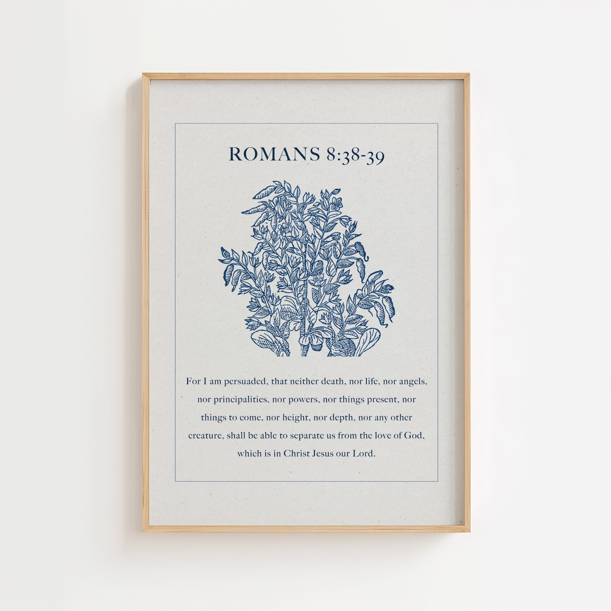 Romans 8:38–39 – Vintage Botanical Scripture Print