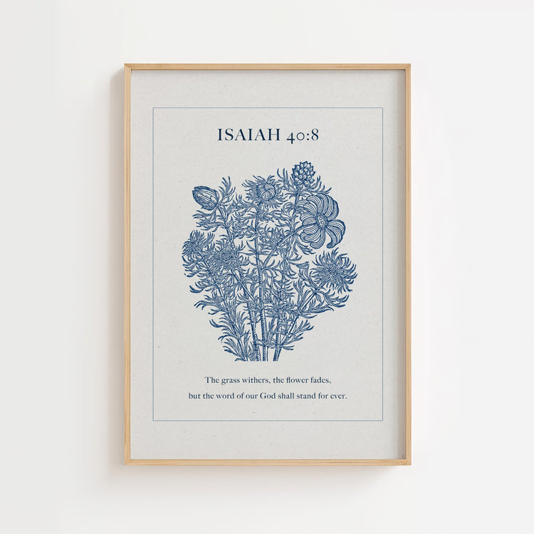 Isaiah 40:8 – The Word of God Botanical Scripture Print