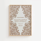 Decorative wall art with floral design and fruit of the Spirit on a white background