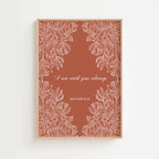 Matthew 28:20 – Terracotta Floral Botanical Scripture Print
