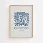 Mark 11:24 – Navy Botanical Scripture Print