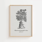Ephesians 3:17 – Rooted and Grounded in Love Botanical Scripture Print