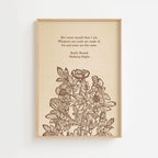 Emily Brontë – Wuthering Heights Botanical Quote Print
