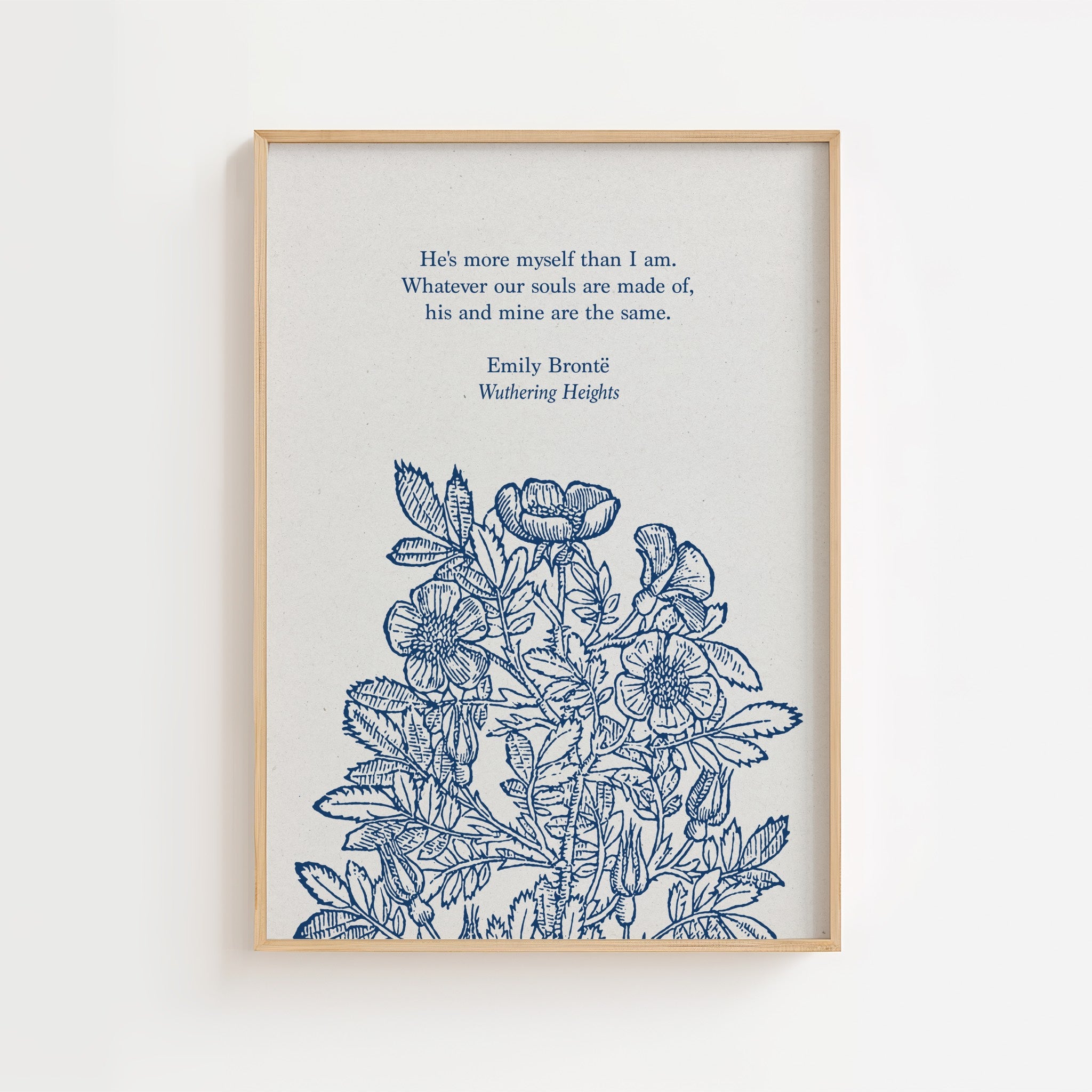 Emily Brontë – Wuthering Heights Botanical Quote Print
